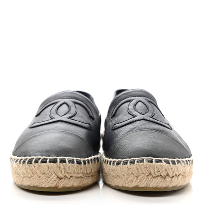 Chanel Lambskin CC Espadrilles 39 Navy Blue Dark Grey 2 of 11