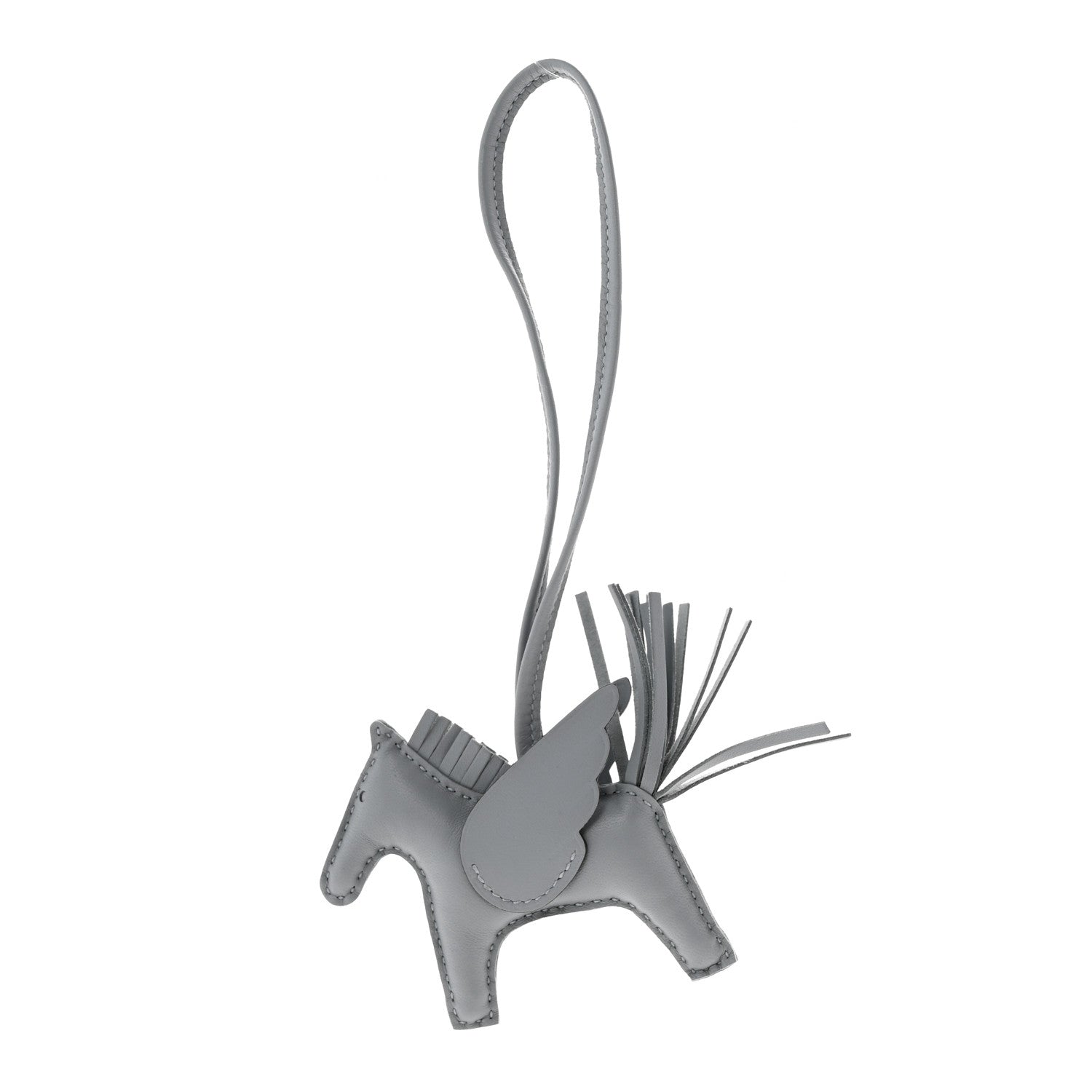 Hermes Milo Lambskin Grigri Rodeo Pegase Horse Bag Charm PM Gris Pantin 1 of 5