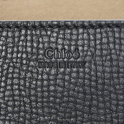 Chloe Grained Calfskin Lambskin Mini Bi-Color Drew Shoulder Bag Black Powder Beige 6 of 6