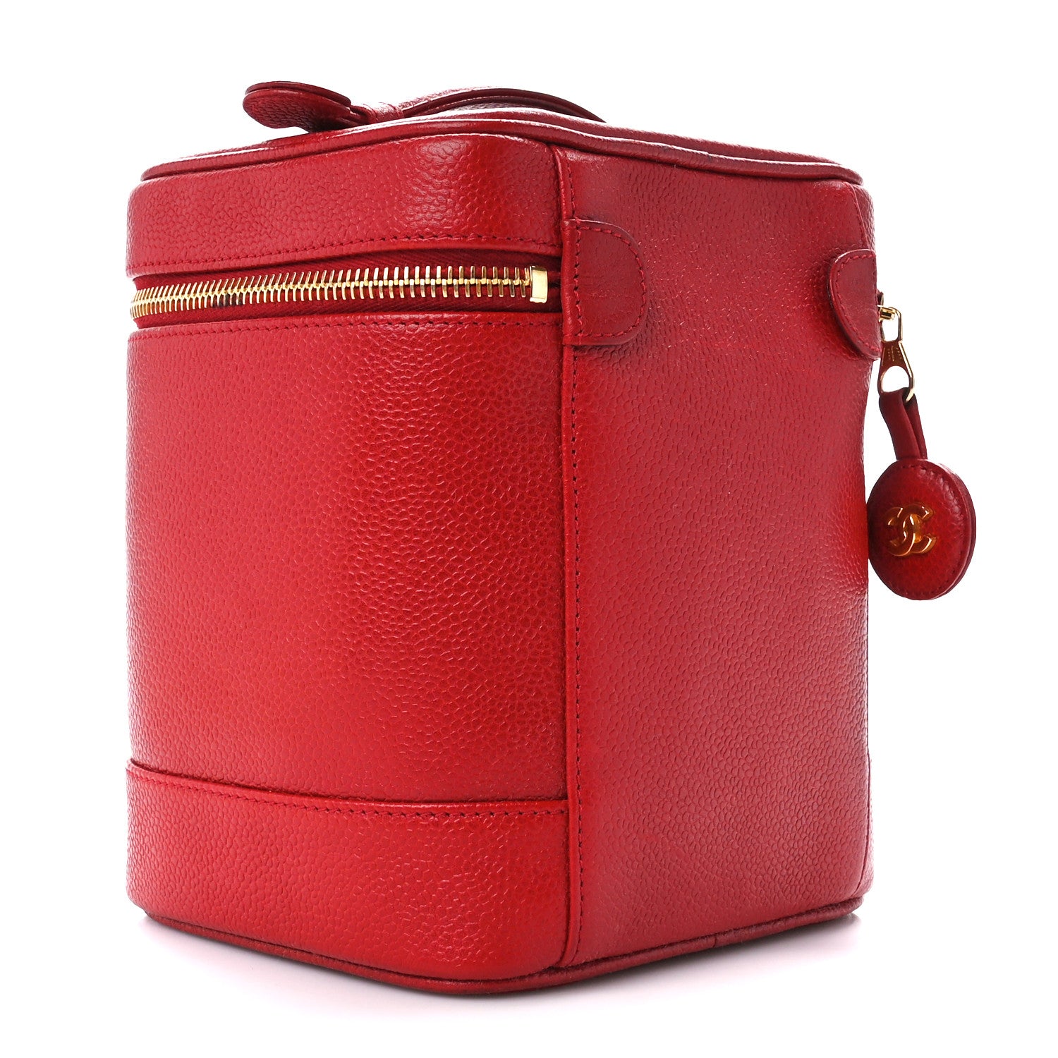 Chanel Caviar Vanity Cosmetic Case Red 3 of 13