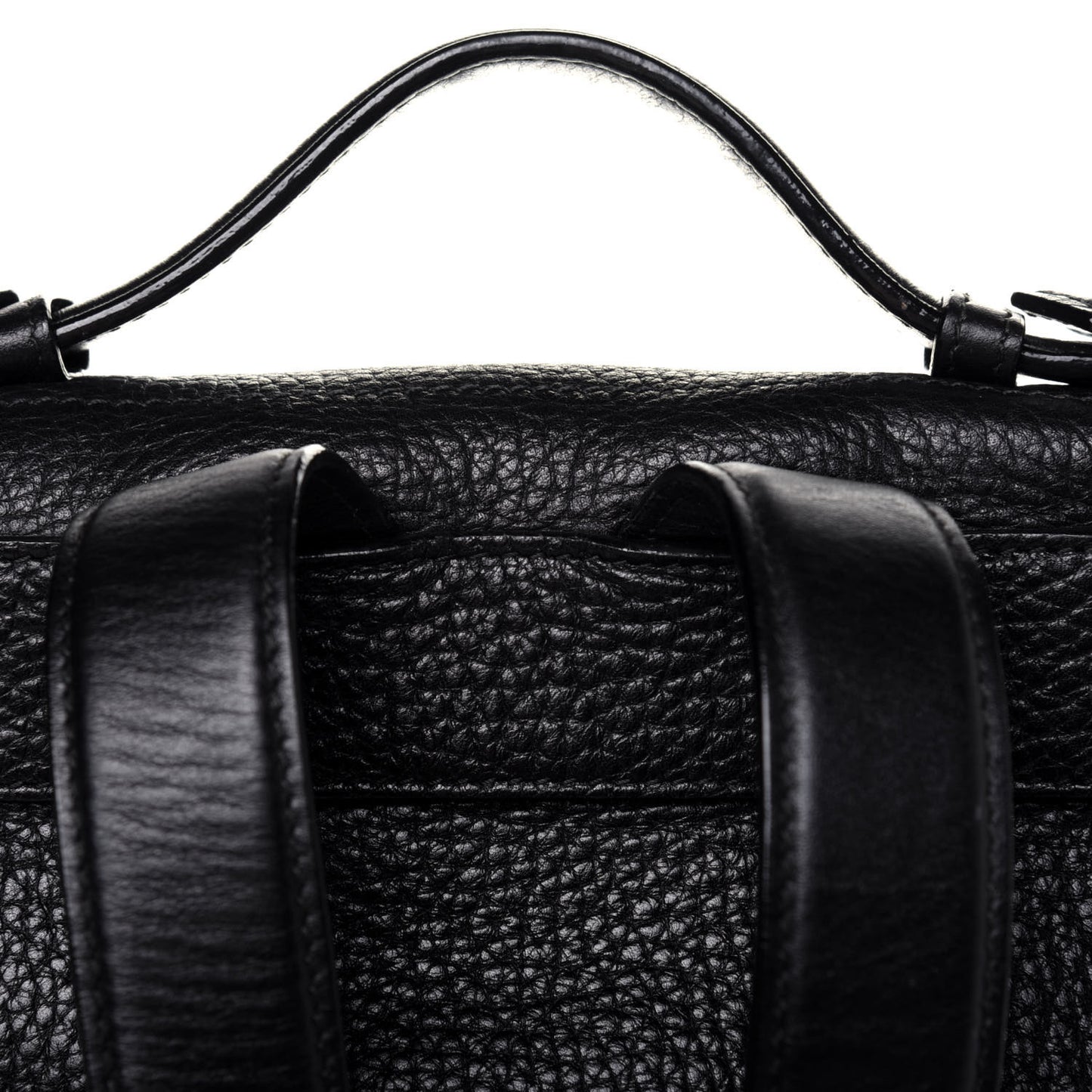 Pebbled Calfskin Small PS Courier Backpack Black