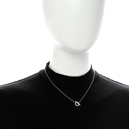 Hermes 18K Rose Gold Diamond Finesse Pendant Necklace 2 of 5