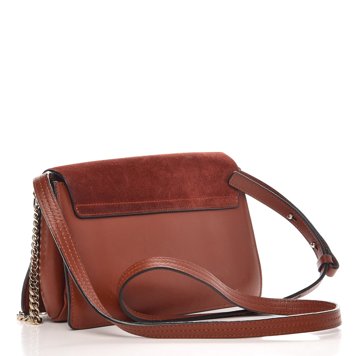 Chloe Suede Calfskin Small Faye Shoulder Bag Saffron Red 3 of 11