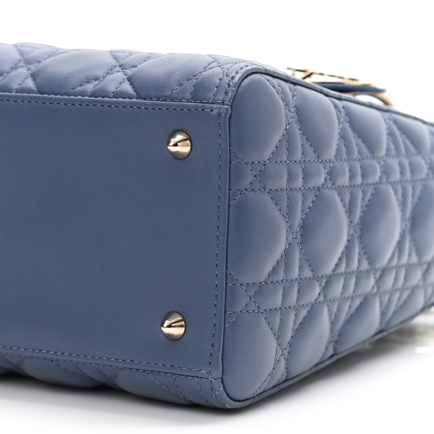 Christian Dior Lambskin Cannage Medium Lady Dior Blue 10 of 10