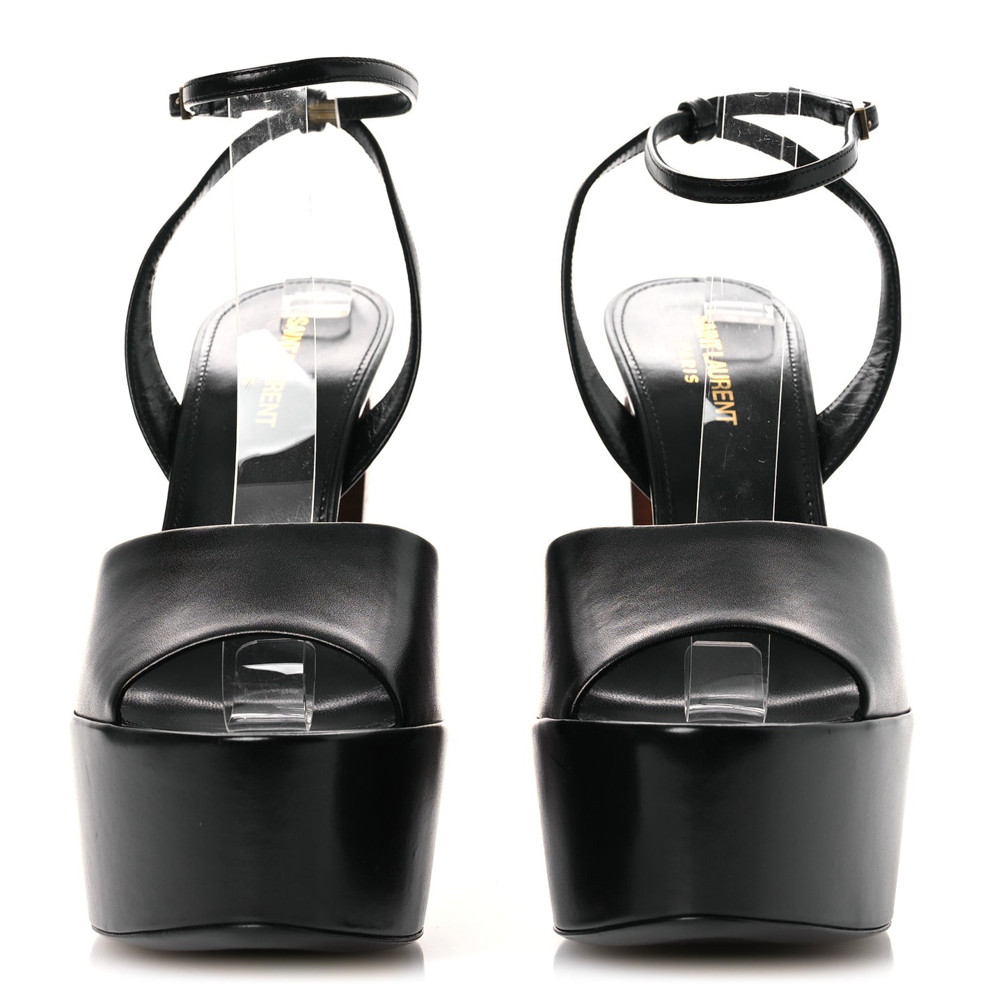 Vitello Krisstal Jodie 95 Platform Sandals 38.5 Black