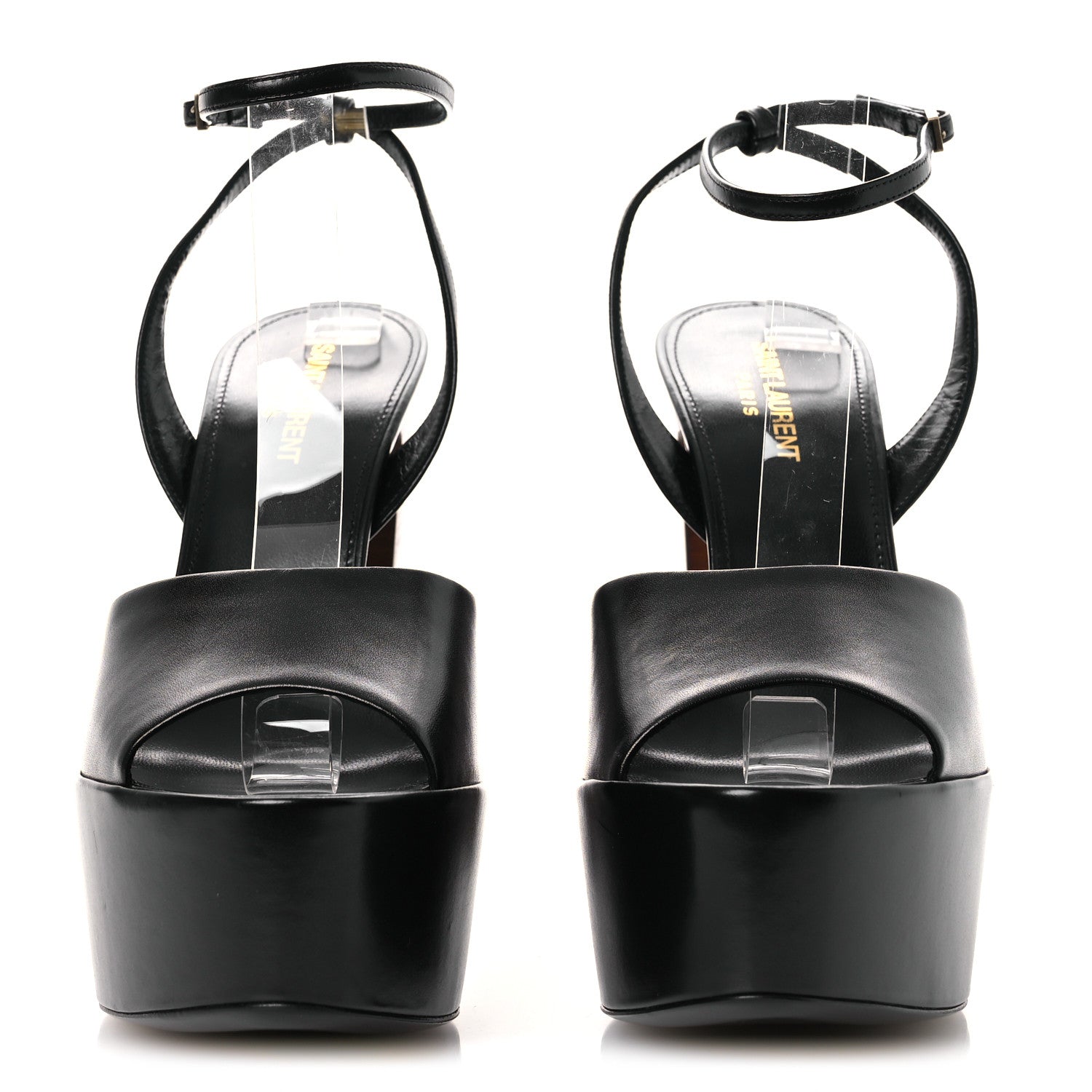 Saint Laurent Vitello Krisstal Jodie 95 Platform Sandals 38.5 Black 3 of 11