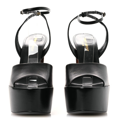 Saint Laurent Vitello Krisstal Jodie 95 Platform Sandals 38.5 Black 3 of 11