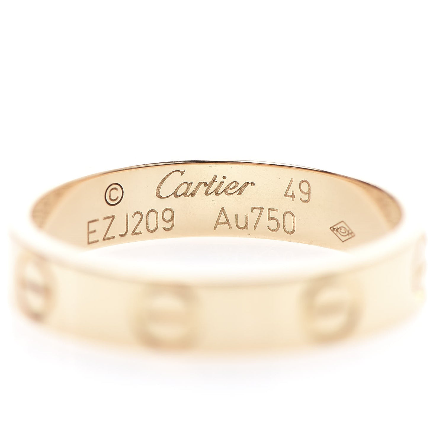18K Yellow Gold 3.5mm LOVE Wedding Band Ring 49 5