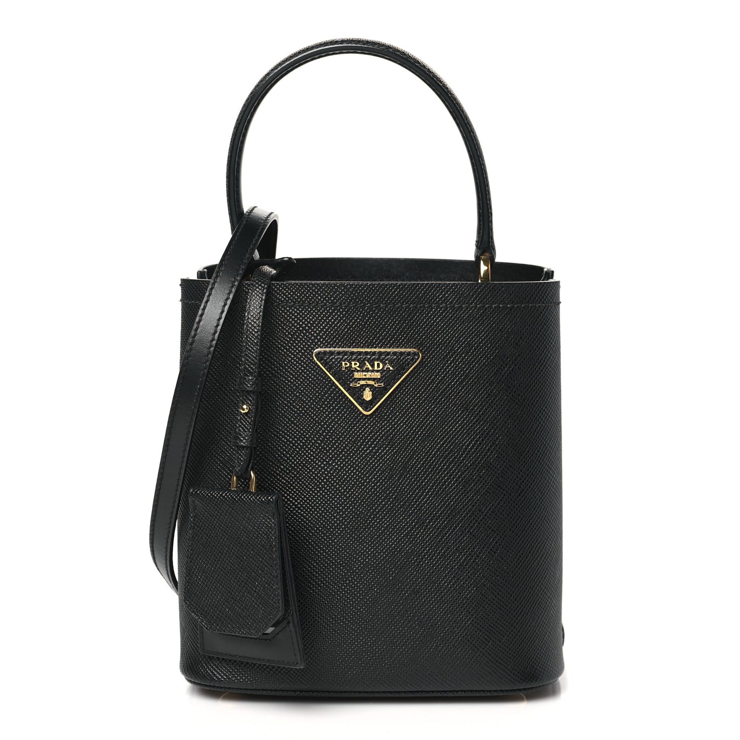 Saffiano Cuir Small Panier Bucket Bag Black