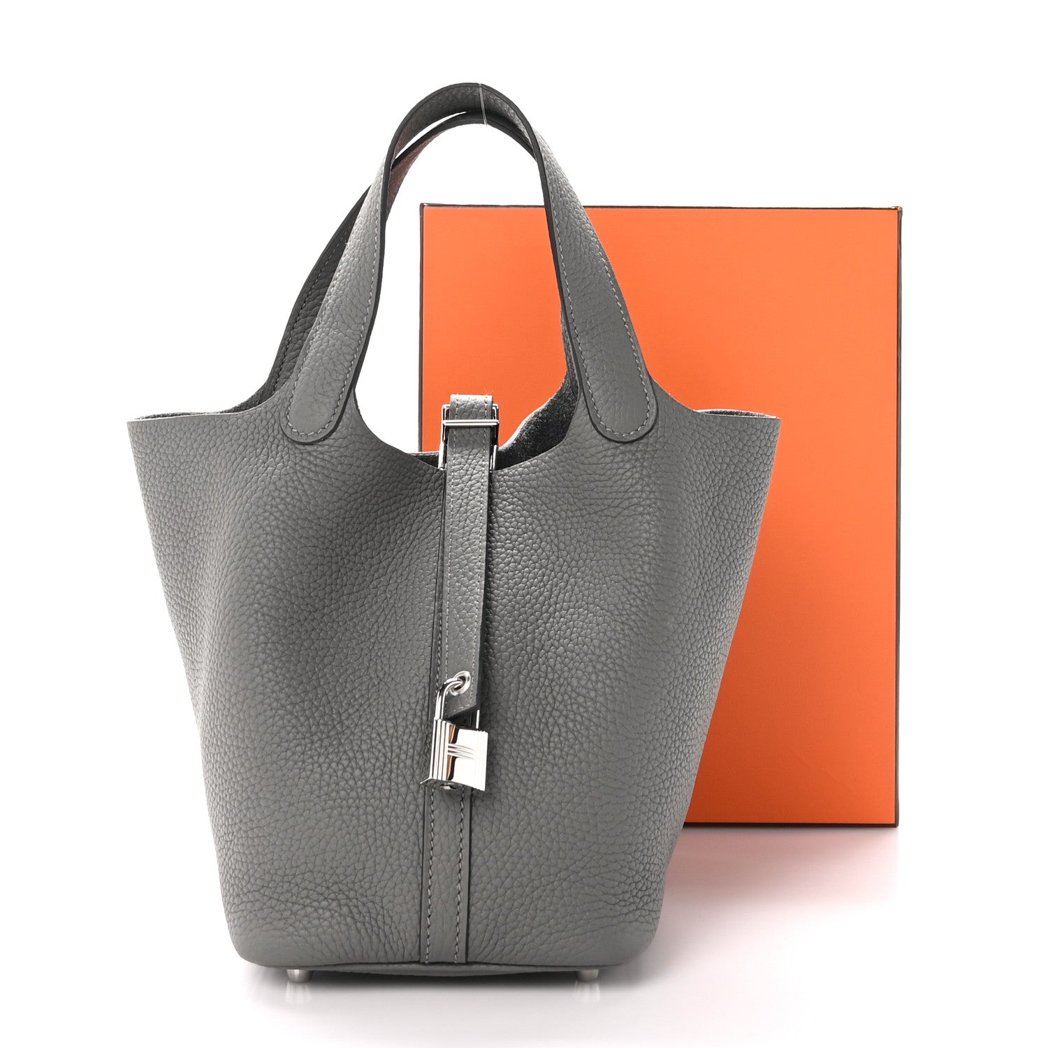 Hermes Taurillon Clemence Picotin Lock 18 PM Gris Meyer 13 of 13