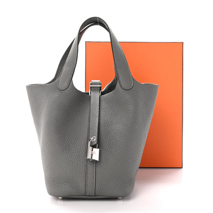 Hermes Taurillon Clemence Picotin Lock 18 PM Gris Meyer 13 of 13