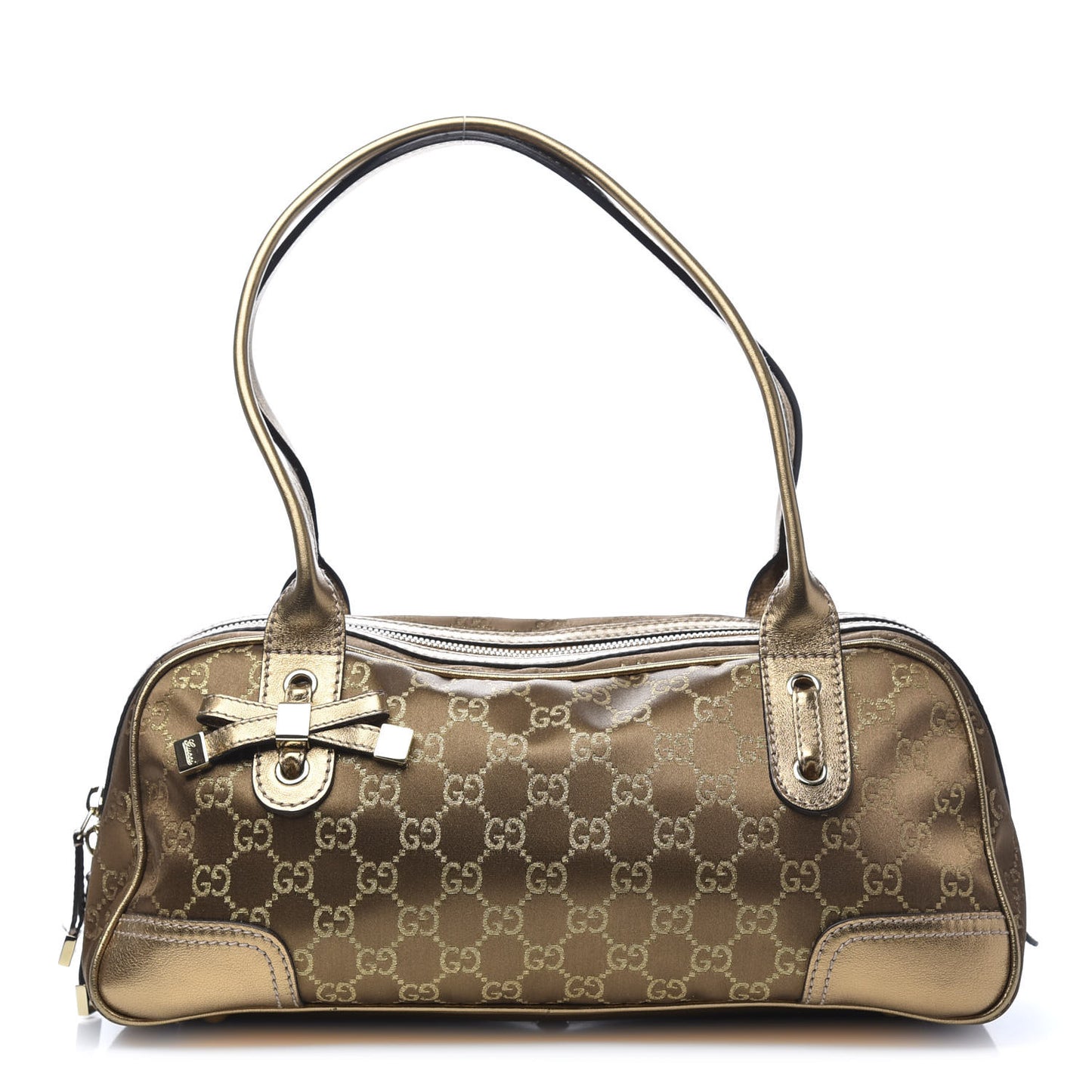 Satin Monogram Small Princy Satchel Bronze