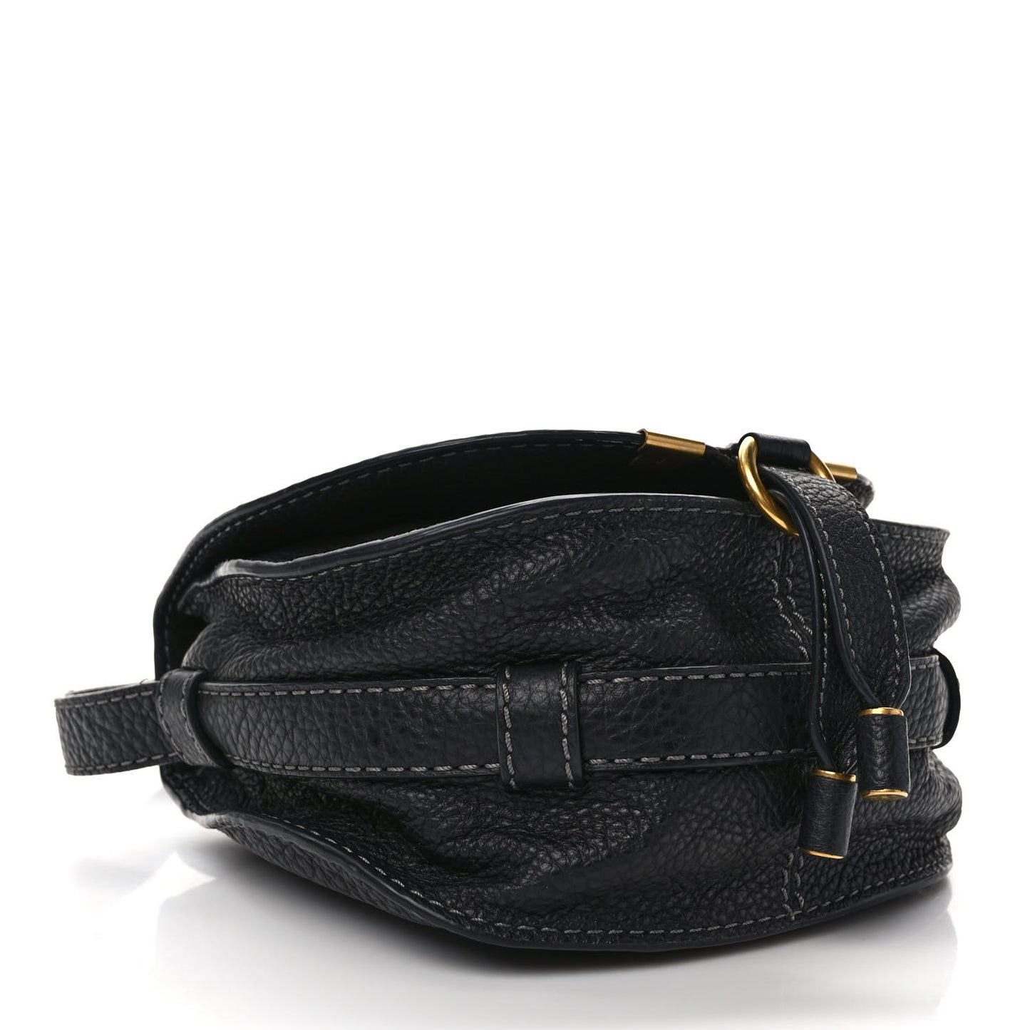 Calfskin Nano Marcie Saddle Bag Black
