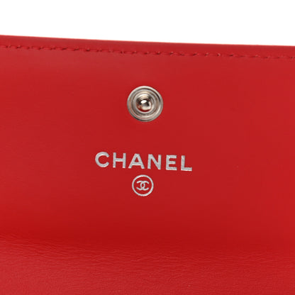 Chanel Patent Quilted Double Stitched Flap Card Holder Red 6 of 8
