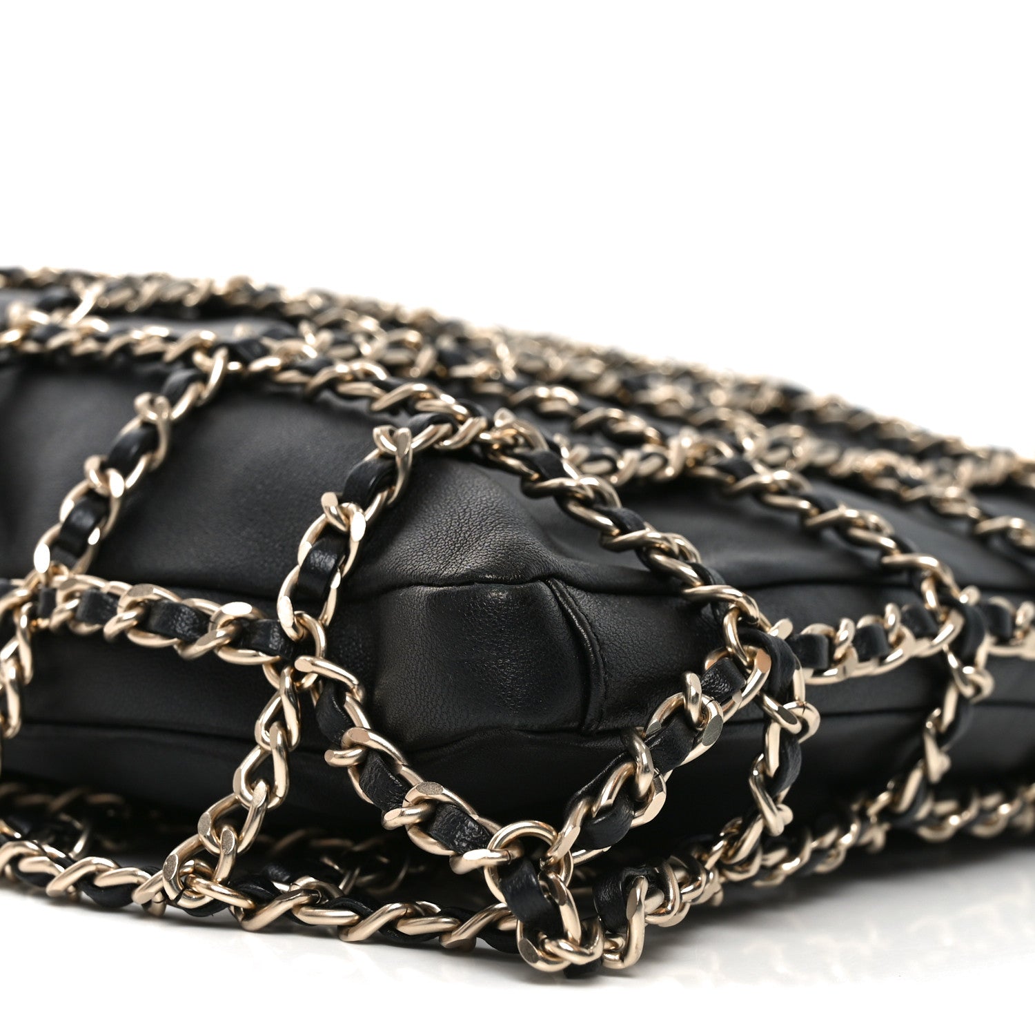 Chanel Lambskin Large Shopping Chain Tote Black 9 of 10