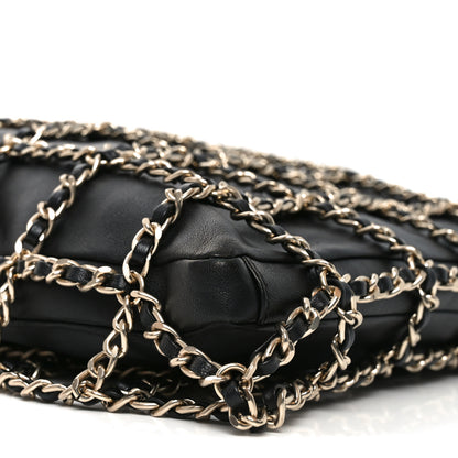 Chanel Lambskin Large Shopping Chain Tote Black 9 of 10