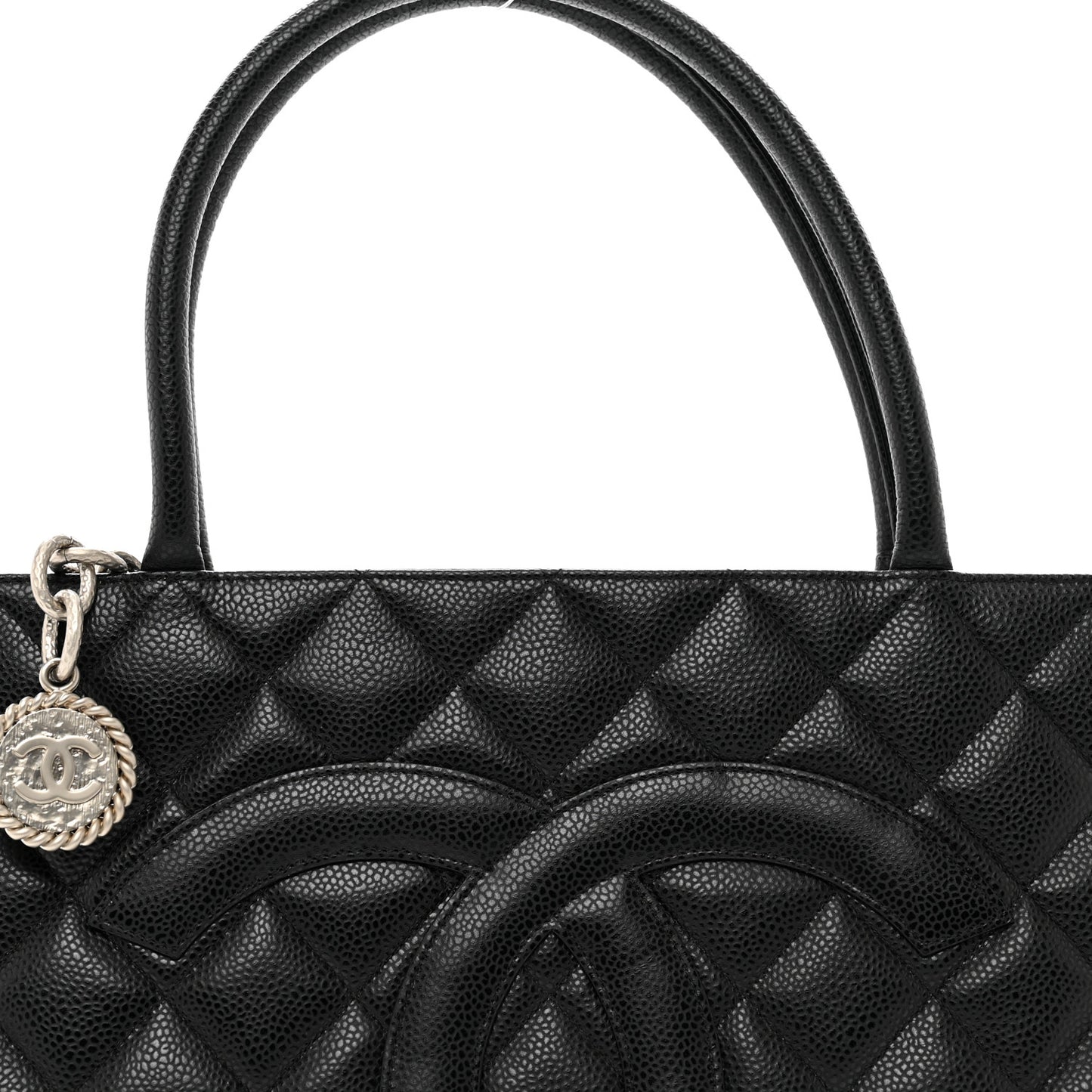 Caviar Quilted Medallion Tote Black