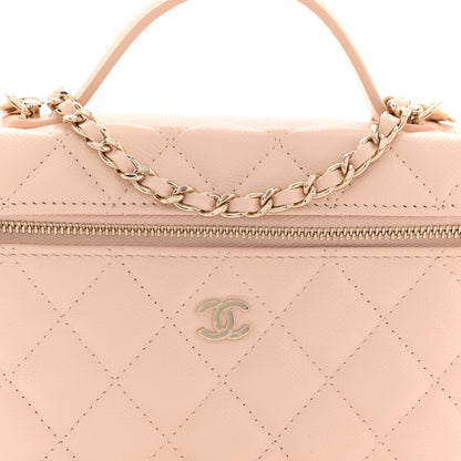 Chanel Caviar Quilted Top Handle Slim Vanity With Chain Beige 8 of 11