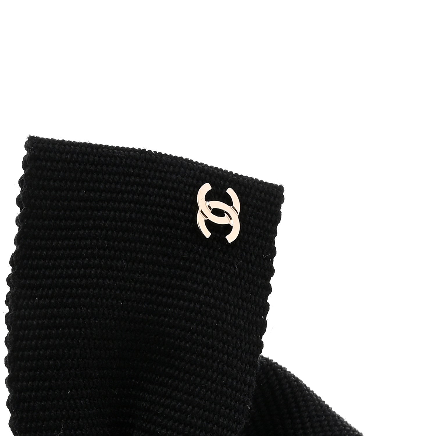 Chanel Grosgrain Bow CC Hair Clip Black 3 of 3