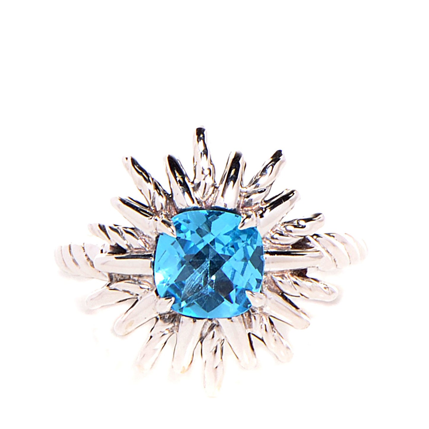Sterling silver Blue Topaz Starburst Ring 7