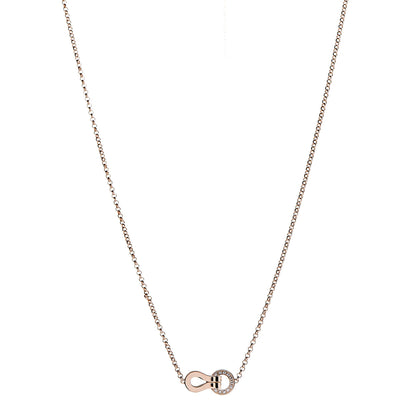 Cartier 18K Pink Gold Diamond Agrafe Paved Pendant Necklace 1 of 6