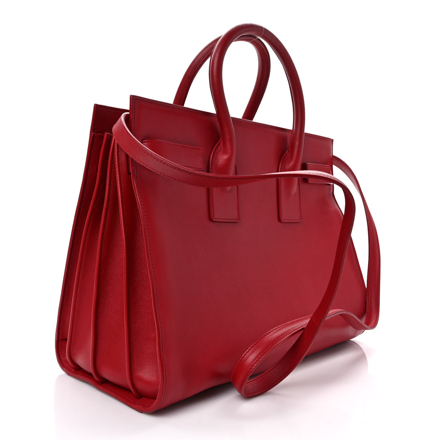 Saint Laurent Calfskin Small Sac De Jour Lipstick Red 3 of 8