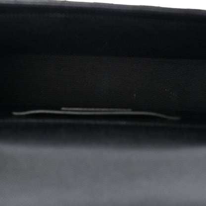 Saint Laurent Grain De Poudre Textured Mixed Matelasse Triquilt Medium Monogram Monochrome Satchel Black 5 of 11