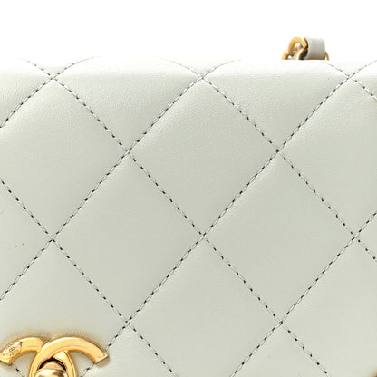 Chanel Lambskin Enamel Strass Quilted Mini Paris Monaco Flap Light Grey Light Grey 8 of 11