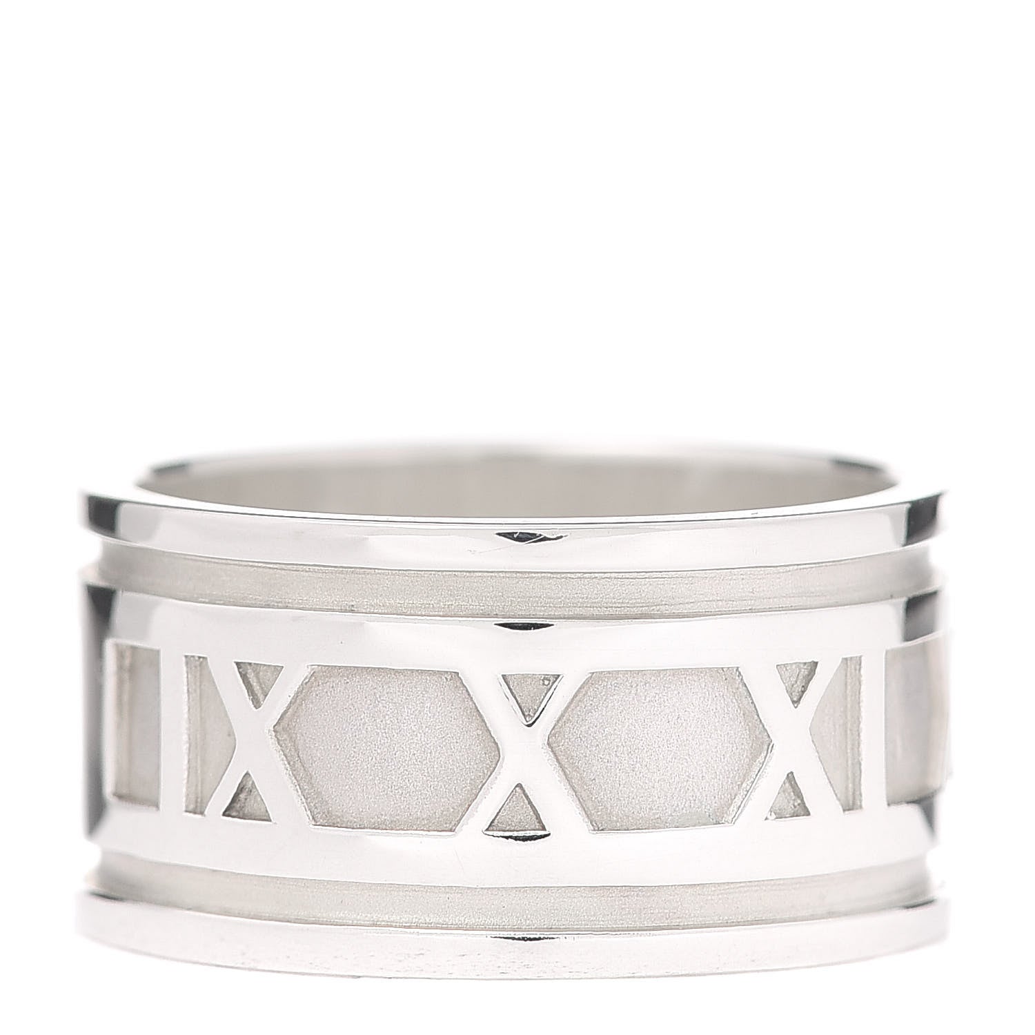 Tiffany Sterling Silver 12mm Atlas Band Ring 63 10.25 1 of 5