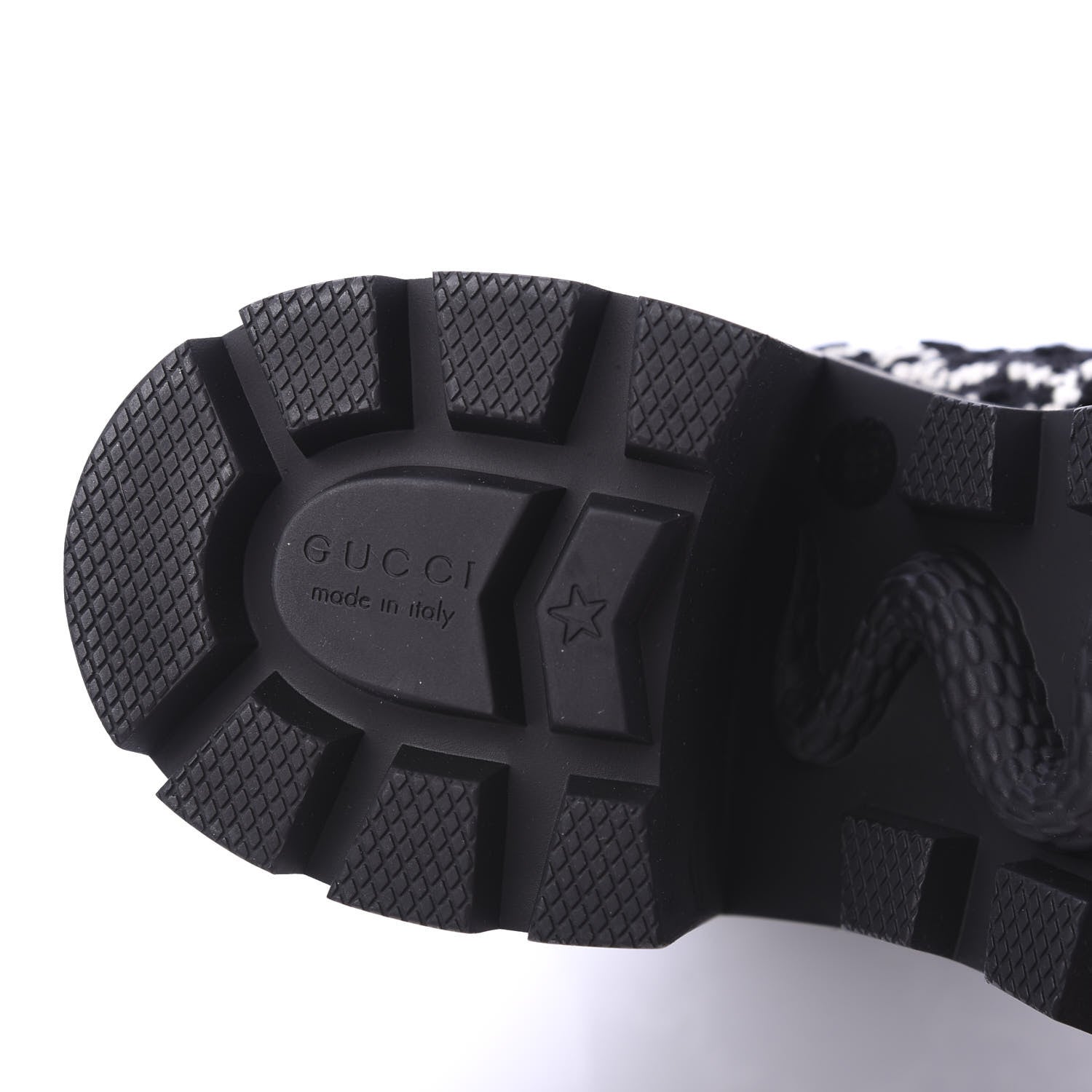 Gucci Tweed GG Monogram Lace Up Combat Ankle Boots 38 Black 6 of 9