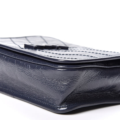 Saint Laurent Crinkled Calfskin Matelasse Monogram Niki Chain Wallet Deep Marine 9 of 9