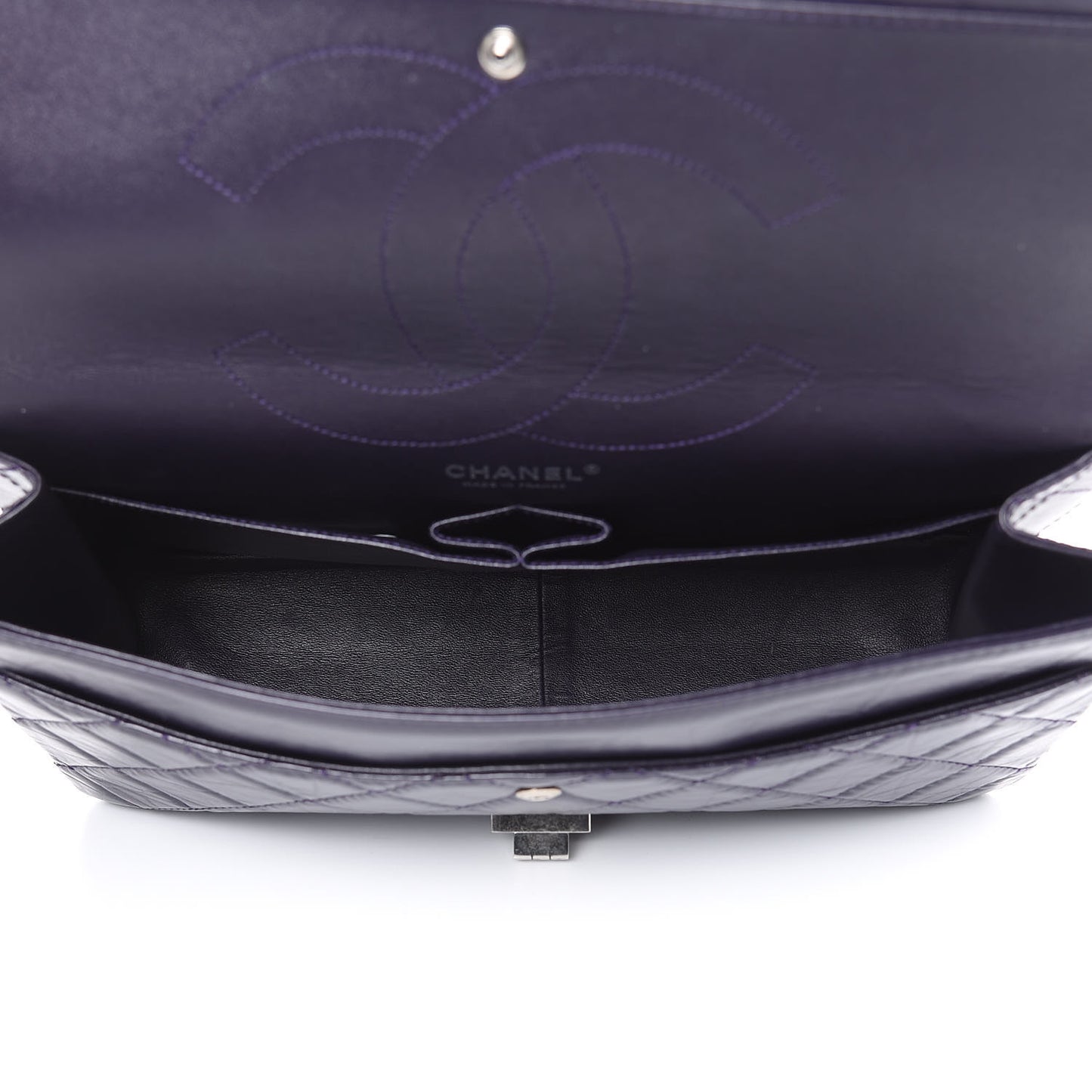 Aged Calfskin Quilted 2.55 Reissue 227 Flap Dark Purple