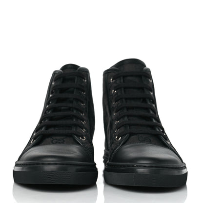 Gucci Monogram High Top Sneakers 37.5 Black 2 of 9