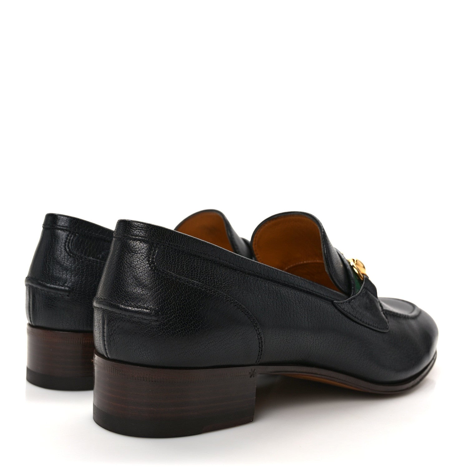 Gucci Goatskin Web Mens Horsebit Loafers 6.5 Black 4 of 9