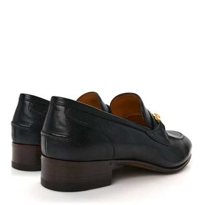 Gucci Goatskin Web Mens Horsebit Loafers 6.5 Black 4 of 9