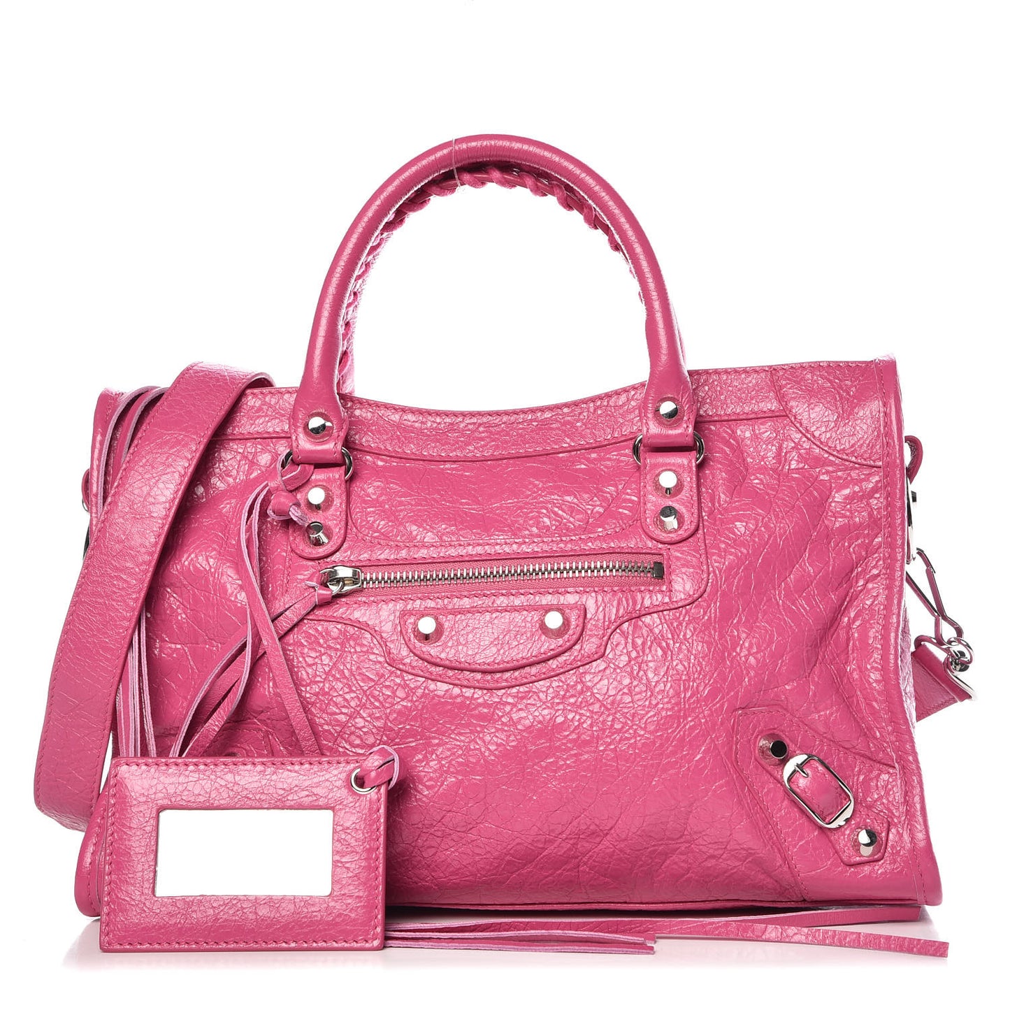 Agneau Classic Silver Hardware S City Rose Flamingo