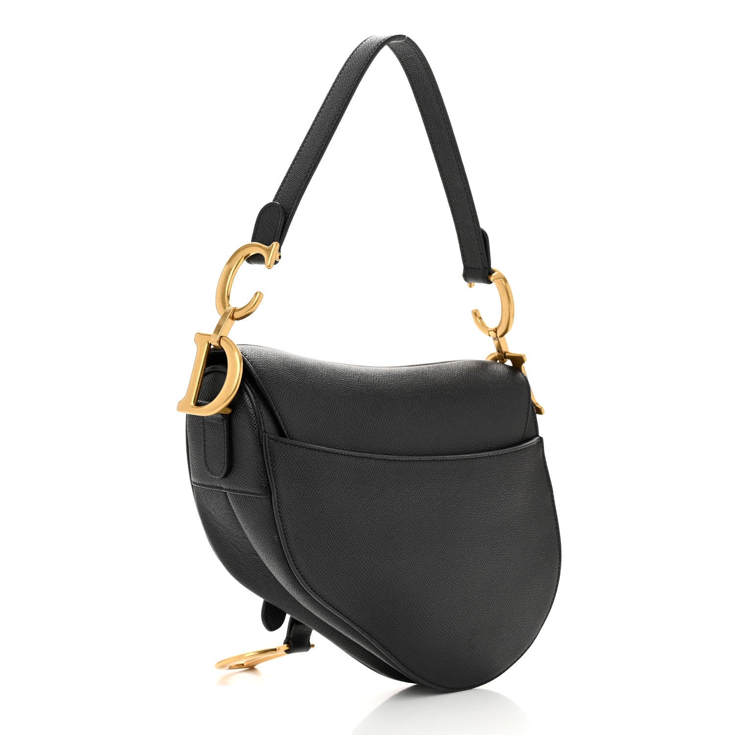 Christian Dior Grained Calfskin Saddle Bag Black 3 of 13