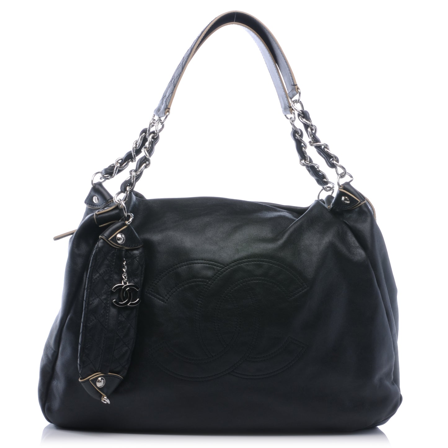 Lambskin Large Edgy Hobo Black