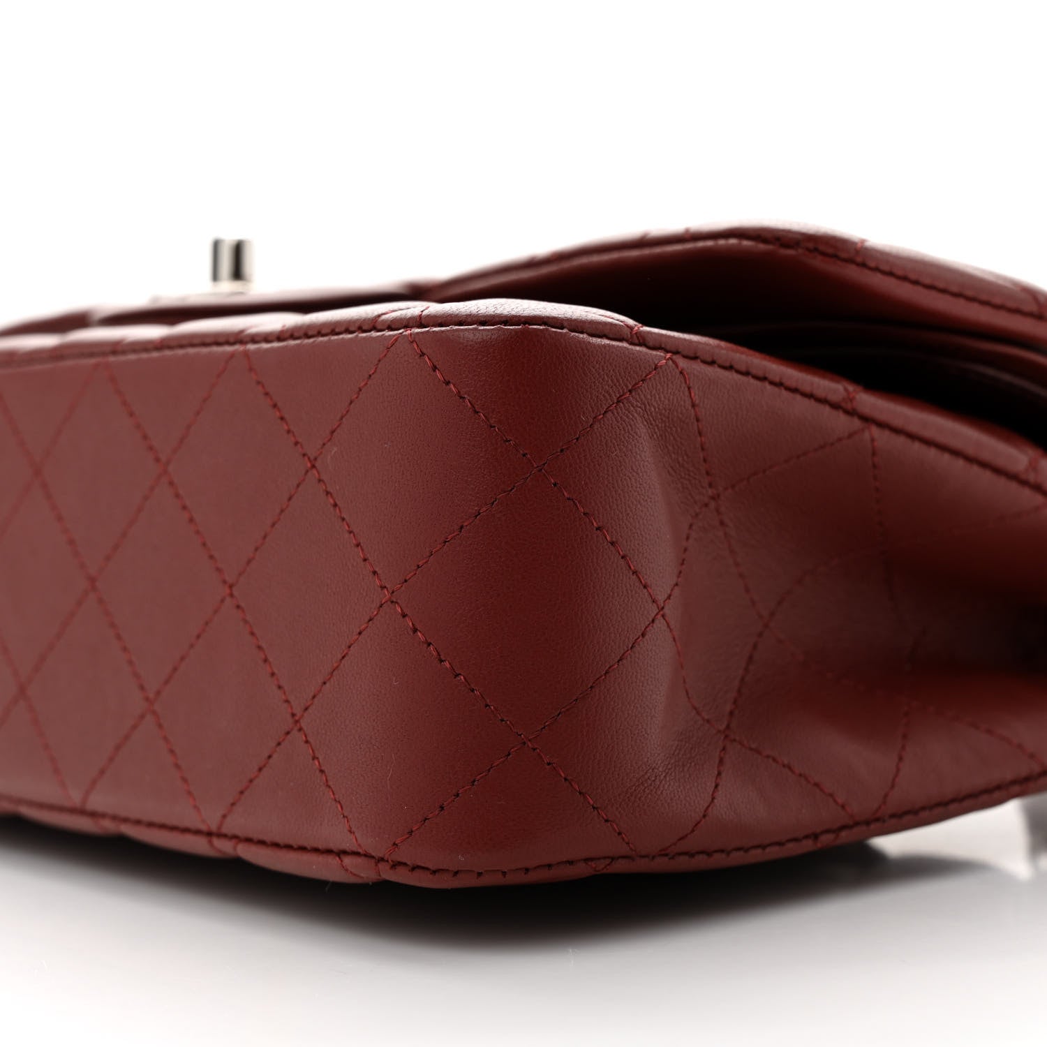Chanel Lambskin Quilted Medium Double Flap Burgundy 10 of 13