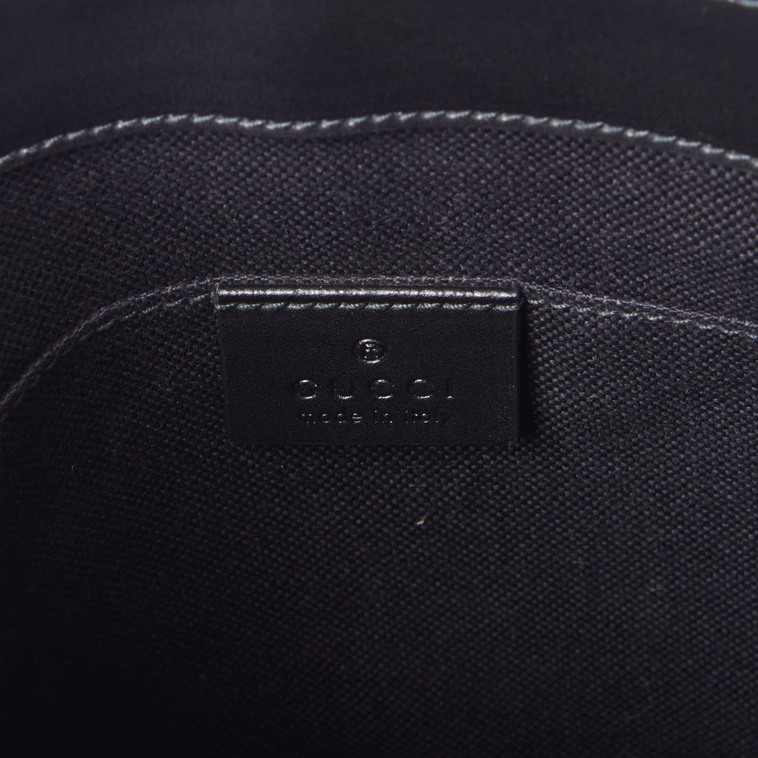 Gucci GG Supreme Monogram Web Small Flat Messenger Bag Black Grey 7 of 8
