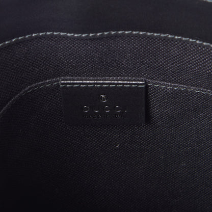 Gucci GG Supreme Monogram Web Small Flat Messenger Bag Black Grey 7 of 8