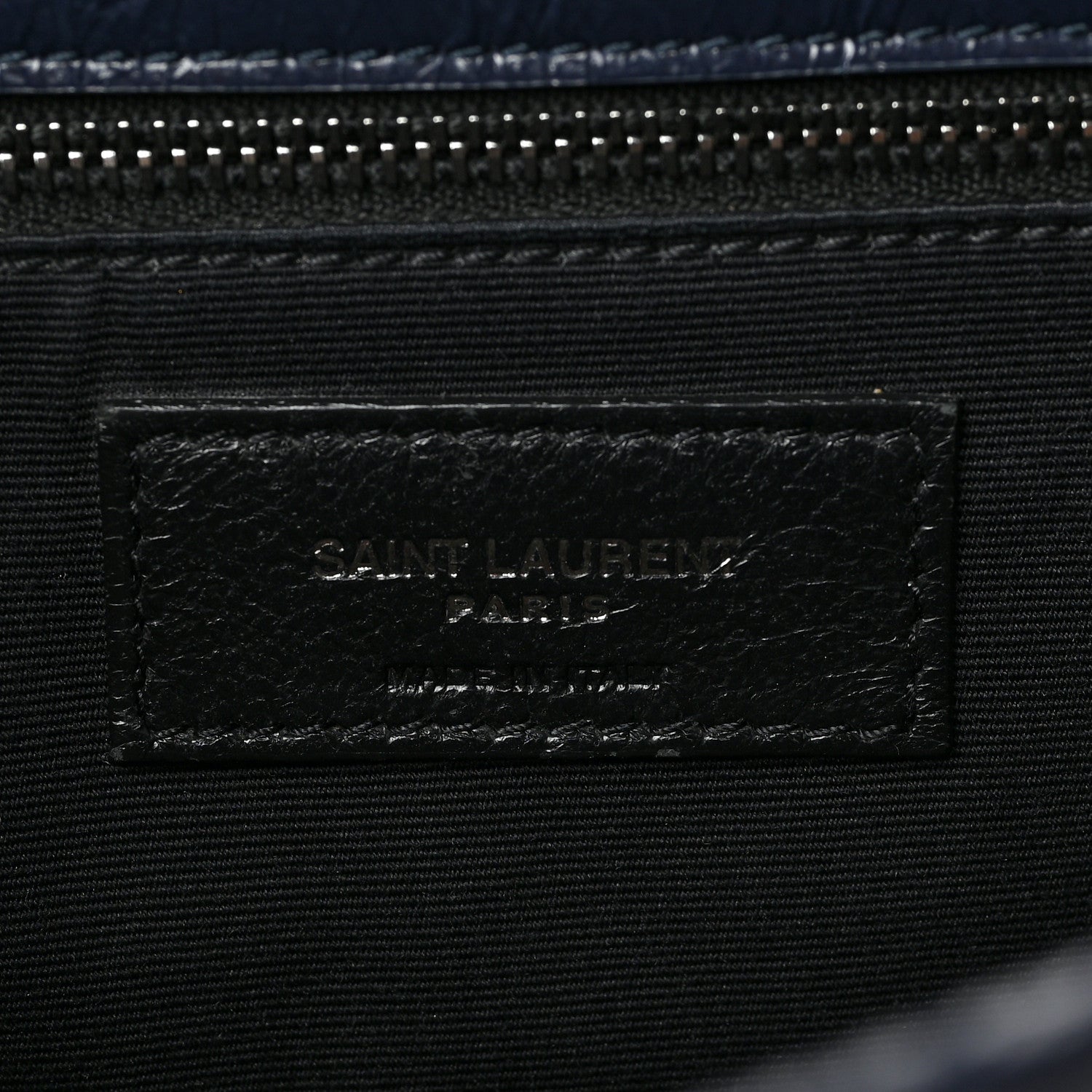 Saint Laurent Crinkled Calfskin Matelasse Monogram Medium Niki Chain Satchel Deep Marine 6 of 8