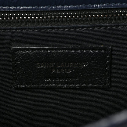 Saint Laurent Crinkled Calfskin Matelasse Monogram Medium Niki Chain Satchel Deep Marine 6 of 8