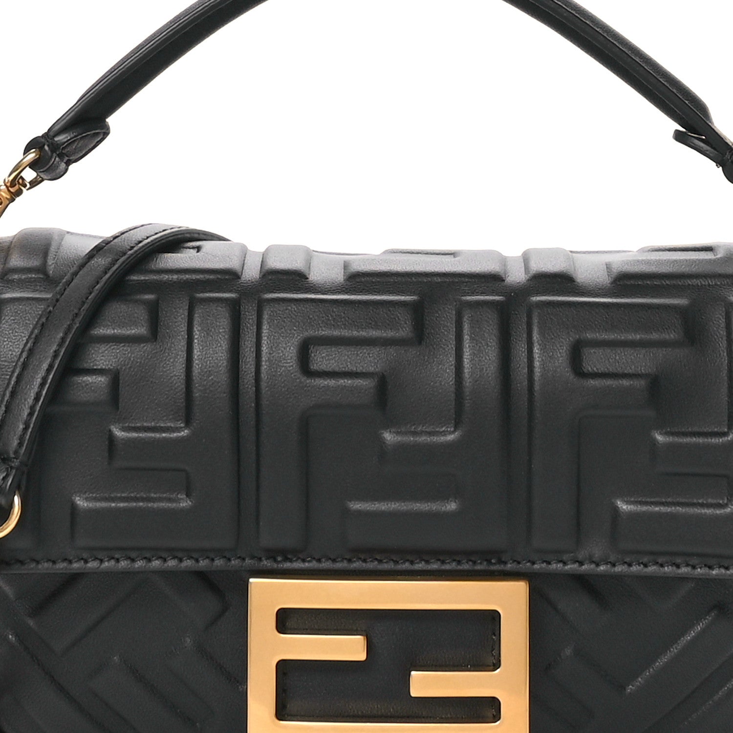 Fendi Nappa FF 1974 Embossed Mini Baguette Black 8 of 11