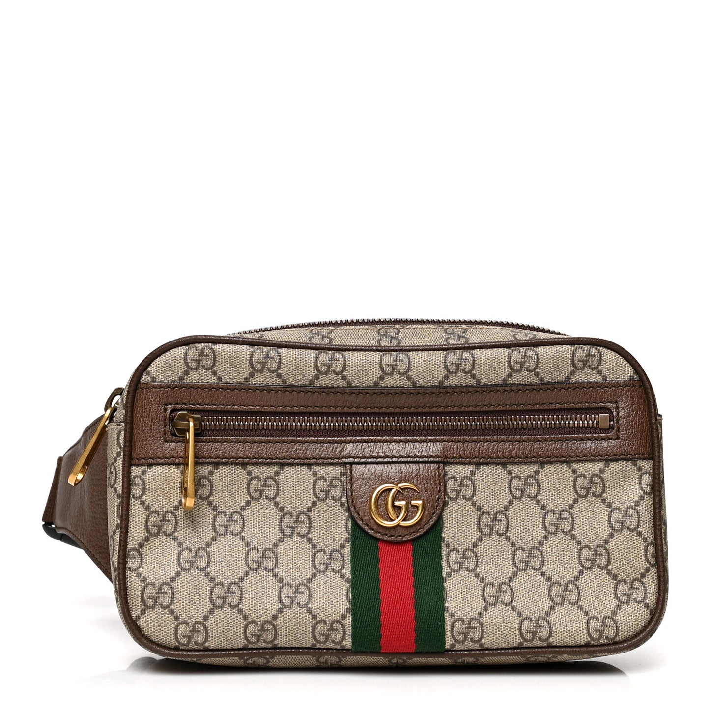 Soft GG Supreme Monogram Medium Ophidia Belt Bag Dark Brown
