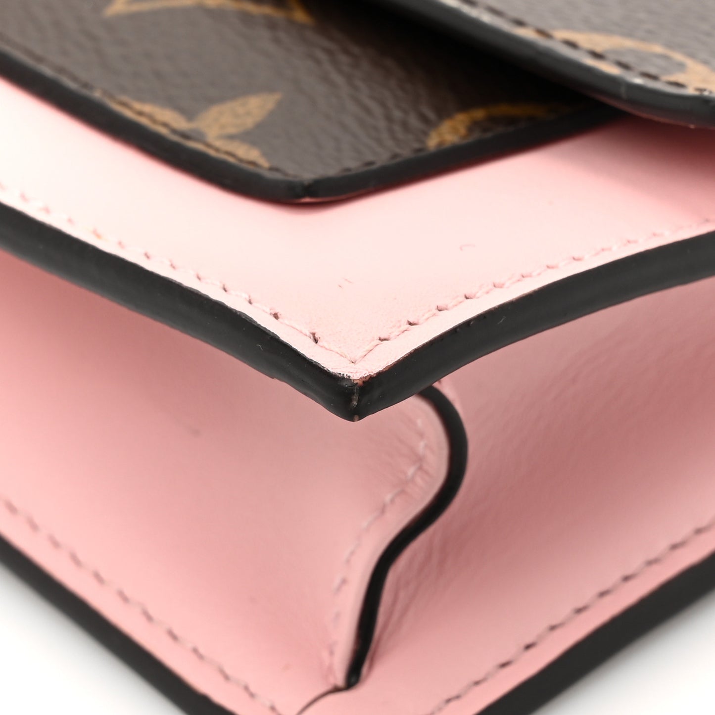 Monogram Flore Chain Wallet Rose Ballerine
