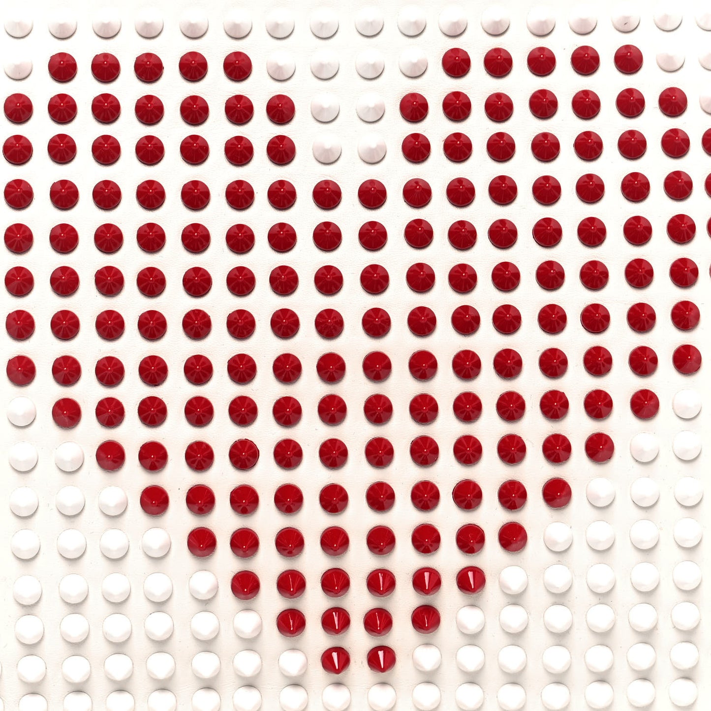 Calfskin Panettone Spiked Valentines Clutch Bag White Red