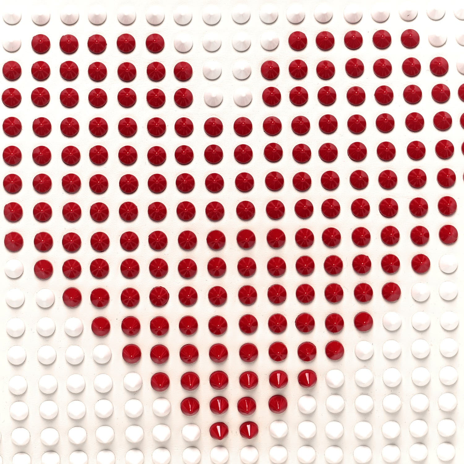 Christian Louboutin Calfskin Panettone Spiked Valentines Clutch Bag White Red 8 of 17