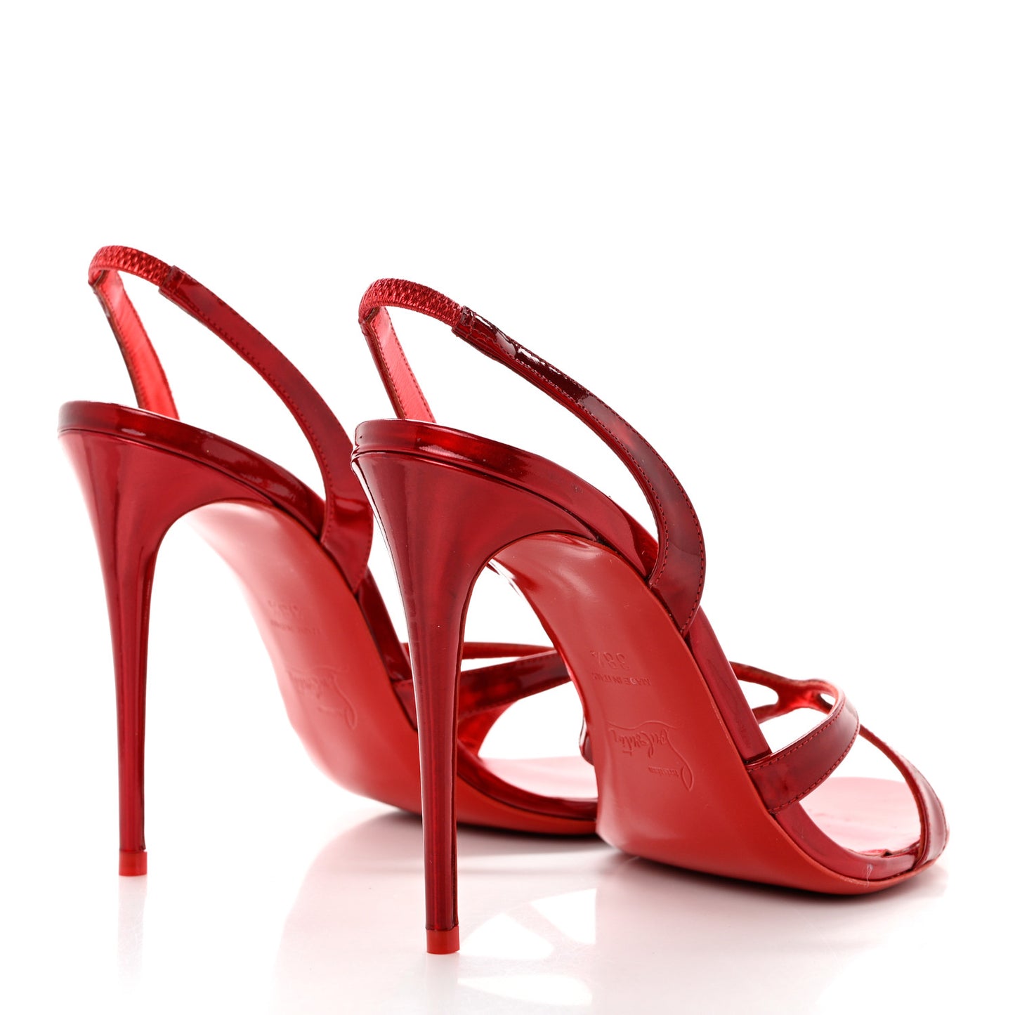 Metallic Patent Psychic Emilie 100 Slingback Sandals 38.5 Loubi