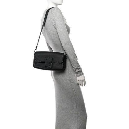 Fendi Cuoio Romano Selleria Baguette Black 2 of 11